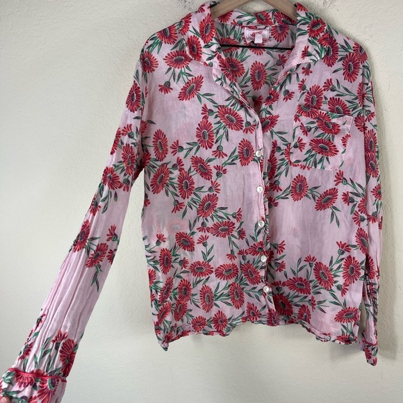 Banjanan Long Sleeve Floral Button Down Top in Dune Daisy Size Large - Picture 5 of 8